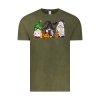 Vintage Olive Halloween gnomes Vintage Tee - NancyCooperArtShop