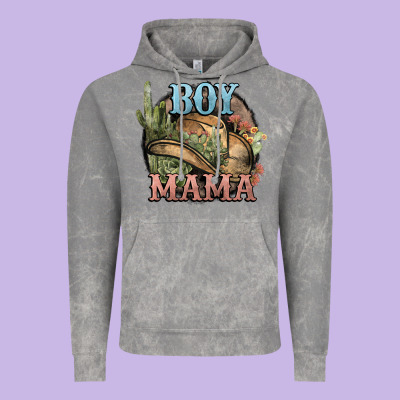 Boy Mama Western Cactus Cowboy Vintage Hoodie Designed By Howdyjamesfarm