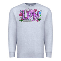Heather Grey Valentine LPN Premium Sweatshirt - CowhideDigitalArt