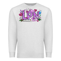 Oatmeal Heather Valentine LPN Premium Sweatshirt - CowhideDigitalArt