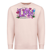 Pale Pink Valentine LPN Premium Sweatshirt - CowhideDigitalArt