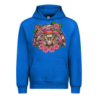 Cobalt pink floral baby goat rainbow Urban Hoodie - BarkalooDesign