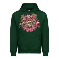 Forest Green pink floral baby goat rainbow Urban Hoodie - BarkalooDesign