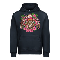 Navy pink floral baby goat rainbow Urban Hoodie - BarkalooDesign