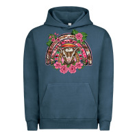 Pigment Midnight Navy pink floral baby goat rainbow Urban Hoodie - BarkalooDesign