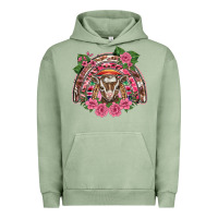 Pigment Oil Green pink floral baby goat rainbow Urban Hoodie - BarkalooDesign