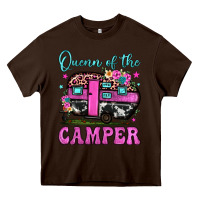 Chocolate Brown queen of the camper Heavy Core Tee - JahusDesignShop