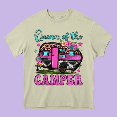 Queen Of The Camper Heavy Core Tee Designed By Jahusdesignshop