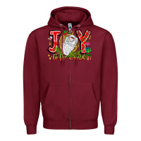 Burgundy joy to the world Zipper Hoodie - CowhideDigitalArt