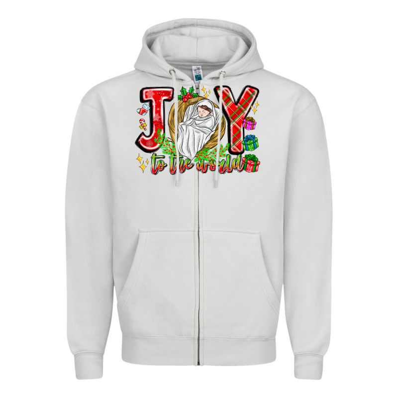 Joy To The World Zipper Hoodie by CowhideDigitalArt | Teevron