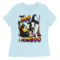 Baby Blue Moo I Mean Boo Holstein Cow Ladies Tee - LillyAllenDesigns