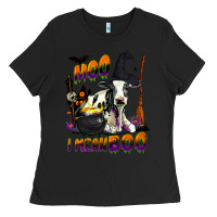 Black Moo I Mean Boo Holstein Cow Ladies Tee - LillyAllenDesigns