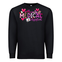 Black Valentine Medical Assistant Premium Sweatshirt - CowhideDigitalArt