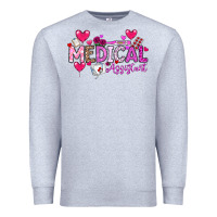 Heather Grey Valentine Medical Assistant Premium Sweatshirt - CowhideDigitalArt
