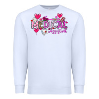 White Valentine Medical Assistant Premium Sweatshirt - CowhideDigitalArt