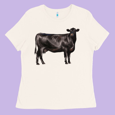 Black Angus Cow Ladies Tee Designed By Lillyallendesigns