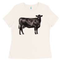 Bone black angus cow Ladies Tee - LillyAllenDesigns