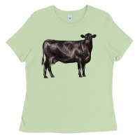 Matcha black angus cow Ladies Tee - LillyAllenDesigns