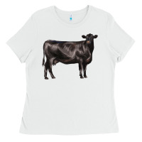 White black angus cow Ladies Tee - LillyAllenDesigns