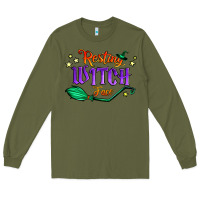 Army Green resting witch face Long Sleeve Tee - Jasminsmagicworld