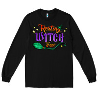 Black resting witch face Long Sleeve Tee - Jasminsmagicworld