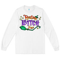 White resting witch face Long Sleeve Tee - Jasminsmagicworld