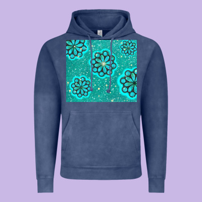 Glitter Turquoise Vintage Hoodie Designed By Tumblerdesignbyshophia