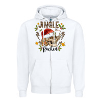 White jingle bell rock black Zipper Hoodie - CowhideDigitalArt