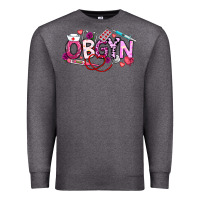 Charcoal Heather Valentine OBGYN Premium Sweatshirt - CowhideDigitalArt
