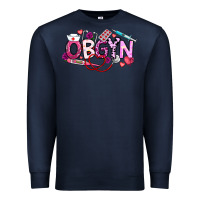Navy Valentine OBGYN Premium Sweatshirt - CowhideDigitalArt
