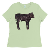 Matcha Black Angus Calf Illustrations Ladies Tee - LillyAllenDesigns
