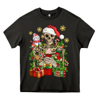 Asphalt Skeleton Christmas Element Snowman Awda Heavy Core Tee - BundleAndBundleShop