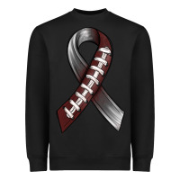 Black Gray Ribbon American Football Heavyweight Sweatshirt - BundleAndBundleShop