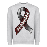 Heather Grey Gray Ribbon American Football Heavyweight Sweatshirt - BundleAndBundleShop