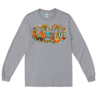 Heather Grey gather here with grateful hearts Long Sleeve Tee - CowGirlArtShop