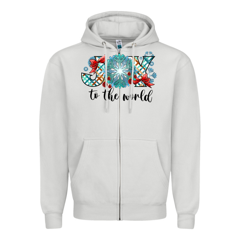 Joy To The World Zipper Hoodie by CowhideDigitalArt | Teevron