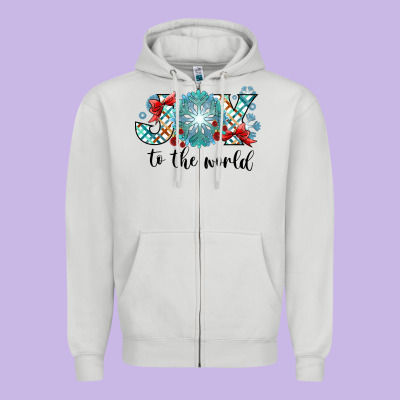 Joy To The World Zipper Hoodie Designed By Cowhidedigitalart