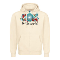 Sandshell Joy to the World Zipper Hoodie - CowhideDigitalArt