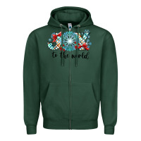 Sports Green Joy to the World Zipper Hoodie - CowhideDigitalArt