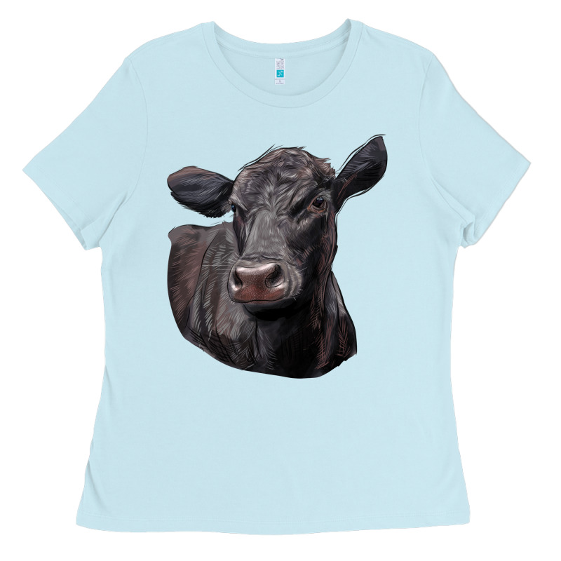 Black Angus Cow Illustrations Ladies Tee by LillyAllenDesigns | Teevron