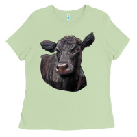 Matcha Black Angus Cow Illustrations Ladies Tee - LillyAllenDesigns