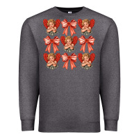 Charcoal Heather Valentines Eros and bow Premium Sweatshirt - CowhideDigitalArt