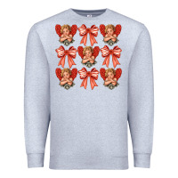 Heather Grey Valentines Eros and bow Premium Sweatshirt - CowhideDigitalArt