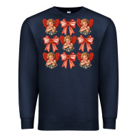 Navy Valentines Eros and bow Premium Sweatshirt - CowhideDigitalArt