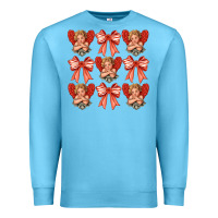 Ocean Blue Valentines Eros and bow Premium Sweatshirt - CowhideDigitalArt