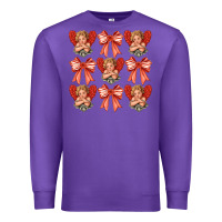 Purple Valentines Eros and bow Premium Sweatshirt - CowhideDigitalArt