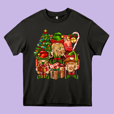 Christmas Elf Truck Heavy Core Tee Designed By Bundleandbundleshop
