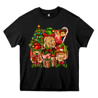 Black Christmas Elf Truck Heavy Core Tee - BundleAndBundleShop