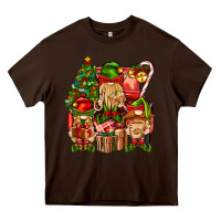 Chocolate Brown Christmas Elf Truck Heavy Core Tee - BundleAndBundleShop