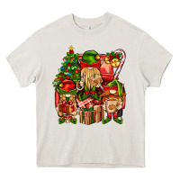 Cream Christmas Elf Truck Heavy Core Tee - BundleAndBundleShop